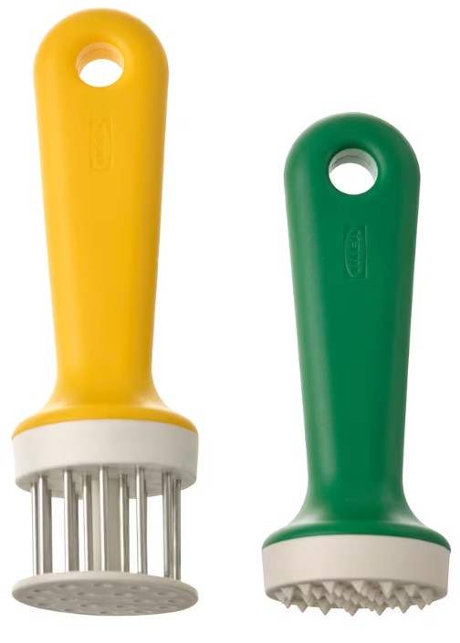UPPFYLLD Tenderiser tool, set of 2, green/bright yellow