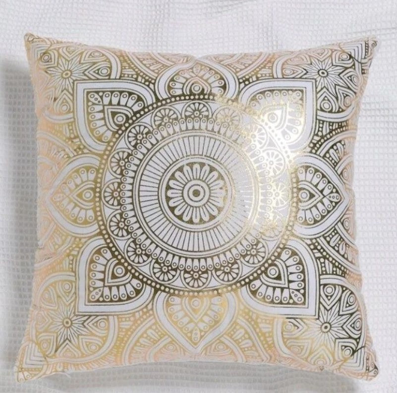 METALLIC MANDALA PRINT CUSHION COVER