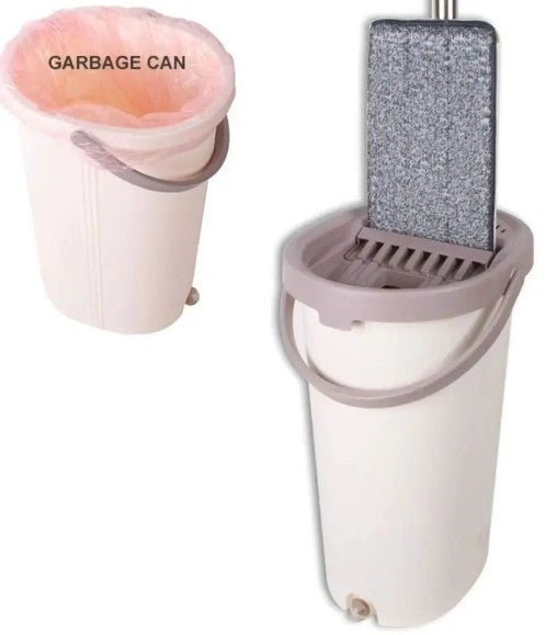 OVAL SHAPE MICROFIBER HAND FREE FLAT MOP WITH BUCKET