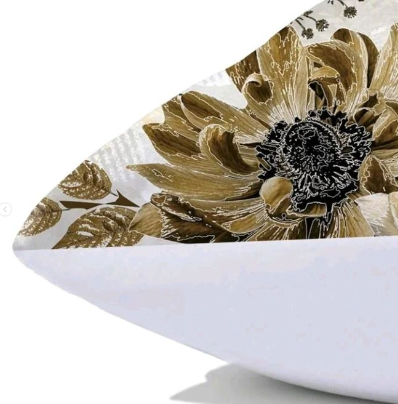 4PCS LUXURY YELLOW FLORAL AND LEAF PRINTED CUSHION COVER SET