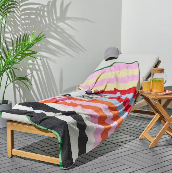 ROSENOXALIS Beach towel, multicolour/striped