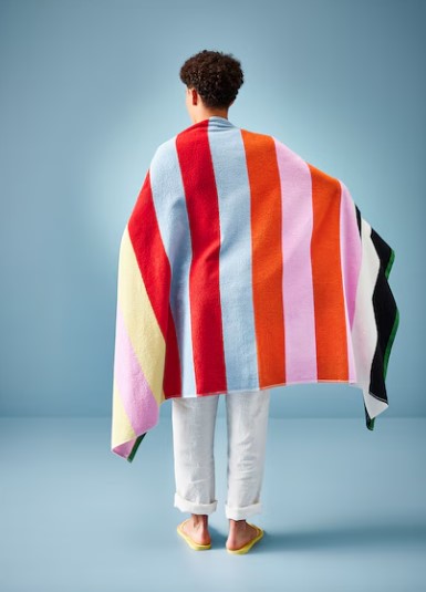 ROSENOXALIS Beach towel, multicolour/striped