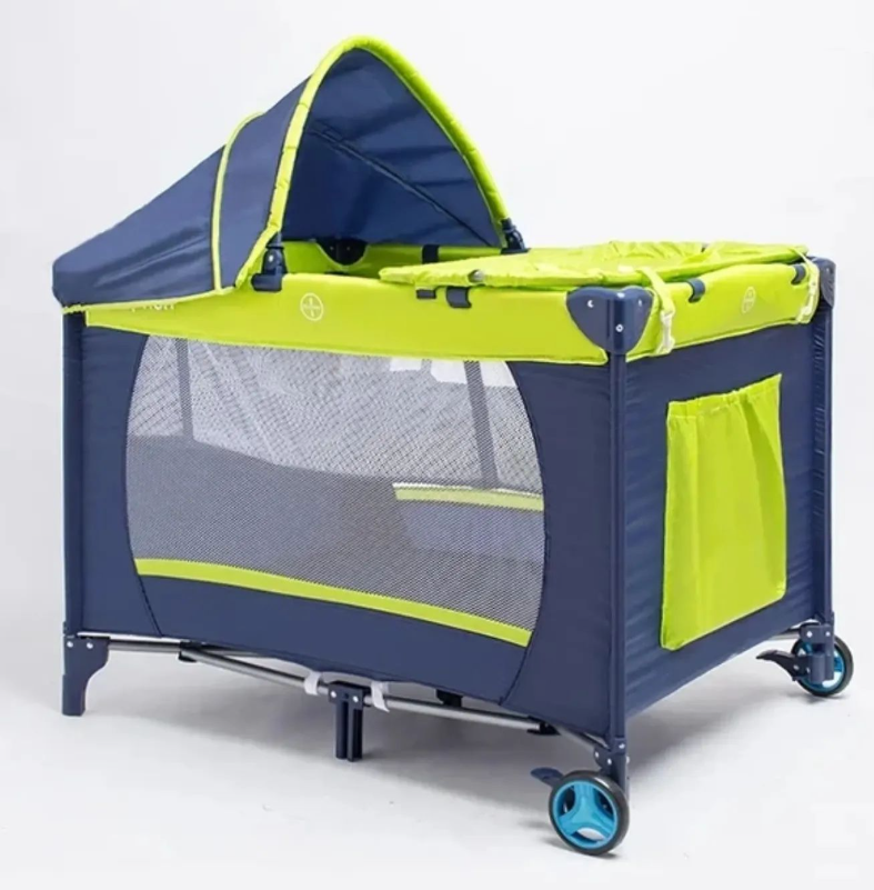 FOLDING CRIB BED WITH ROLLER