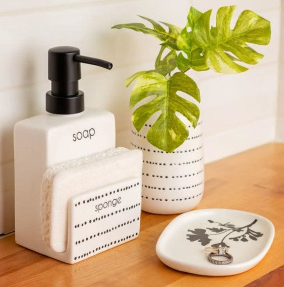 SOAP DISPENSER WITH SPONGE HOLDER