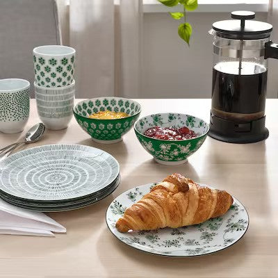 ENTUSIASM Side plate, patterned/green, 7 "