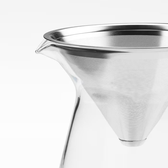 HÖGMODIG Coffee maker for drip coffee, clear glass/stainless steel, 0.6 l