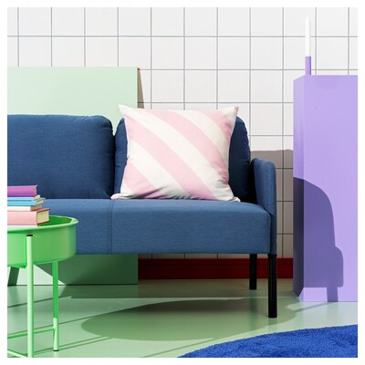 LAGERMISPEL Cushion cover, pink/white/stripe, 20x20 "