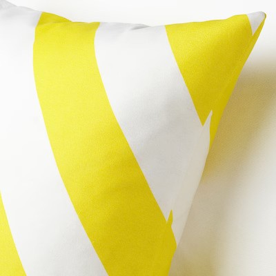 LAGERMISPEL Cushion cover, yellow/white/stripe, 20x20 "
