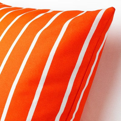 NICKFIBBLA Cushion cover, orange white/stripe, 50x50 cm