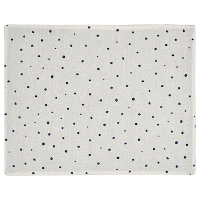 NISSÖGA Place mat, white/dark blue, 45x35 cm