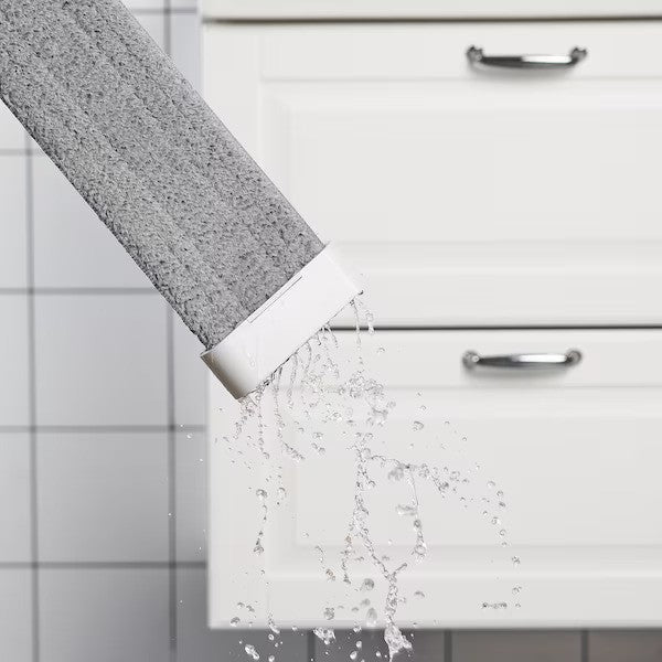 PEPPRIG Squeeze-clean flat mop, grey, 12x37 cm (4 ¾x14 ½ ")