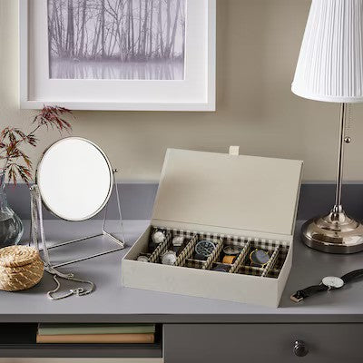 RÅGODLING Box with compartments, natural colour/beige, 30x18x6 cm
