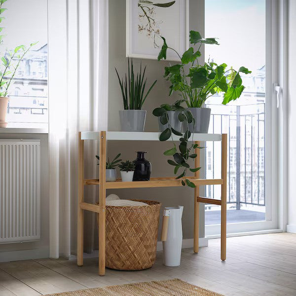 SATSUMAS Plant stand, bamboo/white