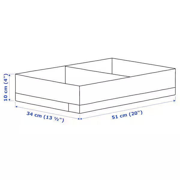 STUK Box with compartments, white, 34x51x10 cm