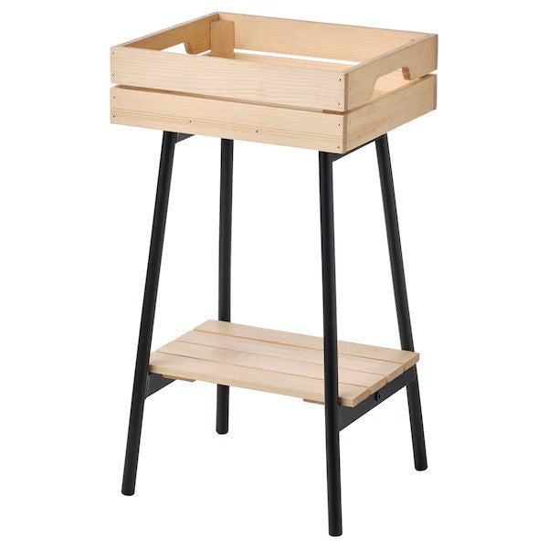 VANILJSTÅNG Plant stand, pine/black