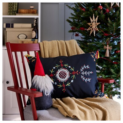 VINTERFINT Cushion cover, black, 40x58 cm